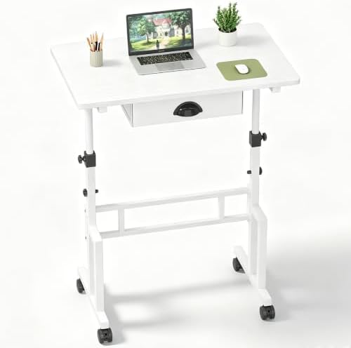 Large Adjustable Height Standing Desk With Wheel, Rolling Sit to Stand Desk by Cidaziya