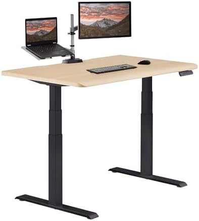 Vari ComfortEdge Electric Standing Desk – 48x30 – Light Wood/Black by Unknown