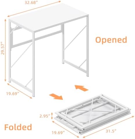 Elephance Folding Desk Writing Computer Desk for Home Office No-Assembly - Image 3