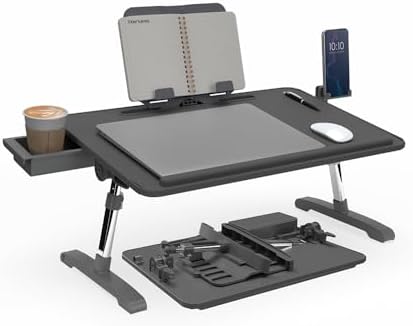 Limitless TotalDesk Portable Modern Workstation and Lap Desk with Adjustable Height & Tilt (Charcoal) by LimitlessInnovations