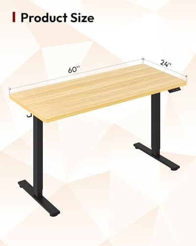 SANODESK One-Piece 1'' Thick Height Adjustable Standing Desk 60''x24'' - Image 2