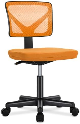 Sweetcrispy Small Armless Desk Chair, Mesh Rolling Office Chairs by Sweetcrispy