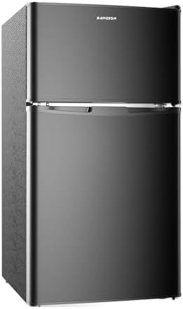 BANGSON 3.2 CU.FT Mini Fridge with Freezer for Bedroom Office Black by LiveFreshLiveUnrushed