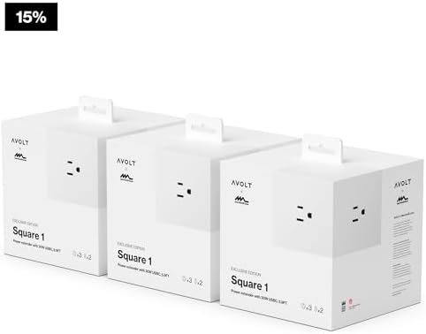 Avolt Square 1 Opal White Power Strip Cube, 5.9ft, 3 Outlets, 2 USB-C - Image 2