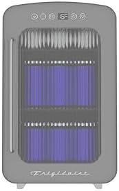 Frigidaire RETRO Mini Personal Fridge Cooler, Countertop, Holds Up to 8 BOTTLES/35 CANS/24QT, Fluted Glass Door Design, Portable for Skincare, Makeup, Car, Office, Bedroom, Dorm Room, or Cabin by Unknown