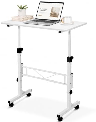 KLSMYHOKI Standing Desk Adjustable Height, Mobile Stand Up Desk with Wheels by KLSMYHOKI