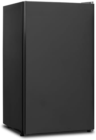 3.2 Cu.Ft Small Refrigerator Single Door, Mini Fridge for Bedroom Office Dorm Kitchen Undercounter, Compact Cooler with Removable Glass Shelves Quite Operation, Black by SMETA