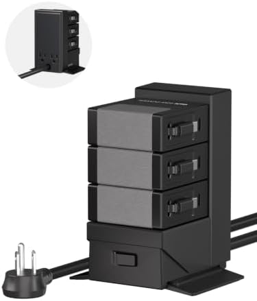 Gitryin Tower Charging Station for Nightstand, 120W Retractable Charger by GITRYIN