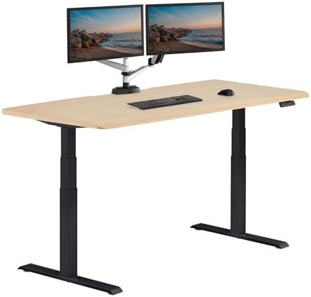 Vari ComfortEdge Electric Standing Desk – 72x30 – Light Wood/Black by Unknown