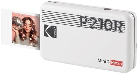 KODAK Mini 2 Retro 2x3 Portable Photo Printer, 4PASS, 8 Sheets, White by Unknown