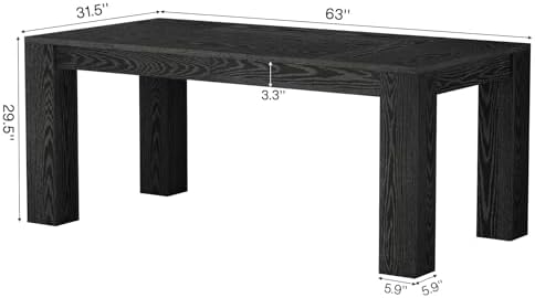 Tribesigns 63-Inch Executive Desk, Large Office Computer Desk, Simple Workstation Writing Table Study Table for Home Office, Black - Image 2