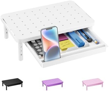 WALI Computer Monitor Stand with Storage, Monitor Riser 3 Height Adjustable by WALI
