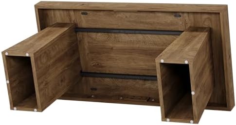 Tribesigns 55-Inch Executive Desk, Thick Wood Office Computer Desk with Double Pedestal, Modern Minimalist Workstations Writing Table Conference Table Furniture for Home Office, Brown - Image 6