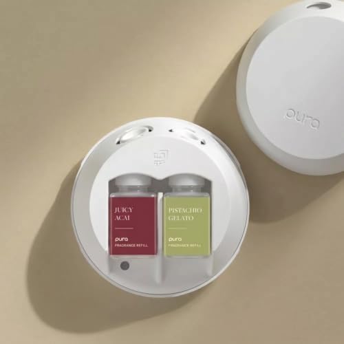 Pura - Smart Home Fragrance Device Starter Set - Pura 4 - Scent Diffuser for Home - Includes Fragrance Aroma Diffuser - Square Box, Juicy Acai and Pistachio Gelato Scent Refills - Image 6