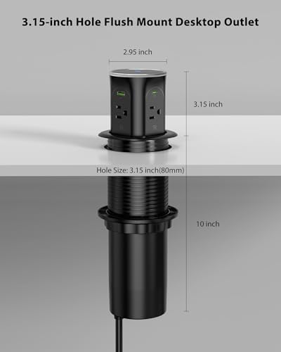 Motorized Pop Up Countertop Outlet with 45W USB C Charging Station - Image 6