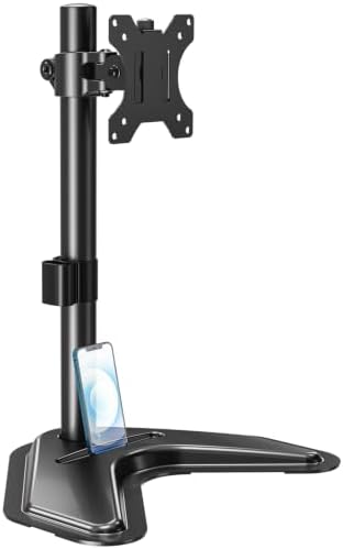 MOUNTUP Single Monitor Stands, Freestanding VESA Monitor Desk Mount fits 13'' to 32'' Computer Screen with Height Adjustable, Swivel, Tilt, Rotation, 17.6 lbs Load, For Home Office, VESA 75x75/100x100 by MOUNTUP