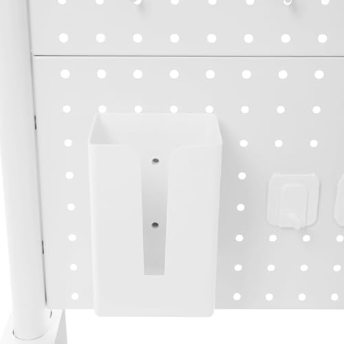 Clamp on Desk Shelf with Pegboard, Desk Extender Pegboard Workstation, Desktop Bookshelf Storage Shelves for Home Office Dorm, 37.4in (White) - Image 6