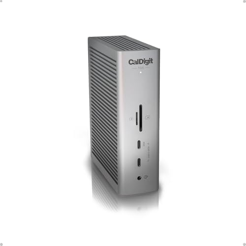 CalDigit TS5 Thunderbolt 5 Dock - 15 Port, 140W Charging, 80Gb/s TBT 5 x 4, USB-C 10Gb x 3, USB-A x2, 2.5Gb Ethernet, Dual 8K@60Hz Displays, SD & microSD UHS-II, 1m Braided Cable, Space Gray 240W PSU by CalDigit