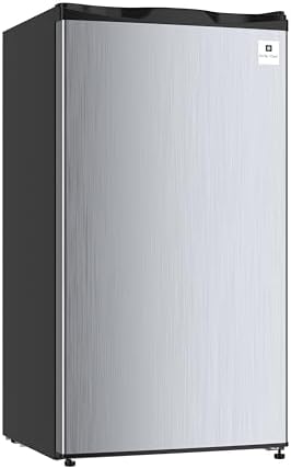 ARCTIC CHEF Mini Refrigerator, Compact Freezer Compartment, Adjustable Thermostat Control, Reversible Door, Ideal Fridge for Dorm, Office, Apartment, Platinum Stainless, 3.2 Cubic Feet - Image 2