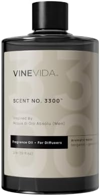 VINEVIDA [32 Fl Oz] Scent NO. 3300 Fragrance Oil for Cold Air Diffusers, Aromatic Notes of Bergamot Geranium Patchouli, Essential Oils for Diffuser Oil Refill & Air Freshener Room Spray by VINEVIDA