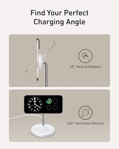 Anker MagGo 2-in-1 MagSafe Compatible Qi2 15W Wireless Charging Stand - Image 4