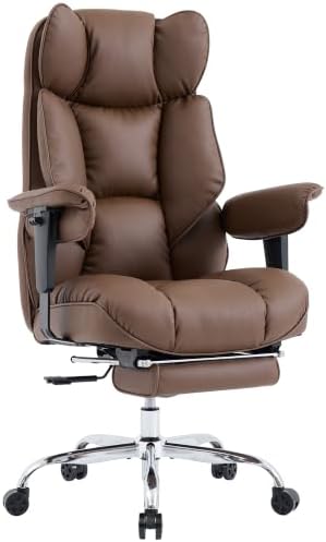 Efomao Executive Office Chair 400lbs,Brown Big and Tall Desk Chair by OFFICECHAIR