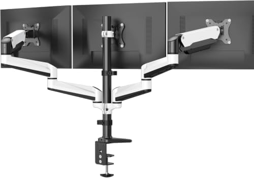 HUANUO Triple Monitor Stand - Full Motion Articulating Monitor Mount Fit Three 17 to 32 inch LCD Computer Screens with Clamp, Grommet Kit by HUANUO