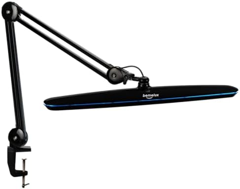 23-Inch LED Task Lamp with Clamp, 24W 2200LM, Black by bemelux
