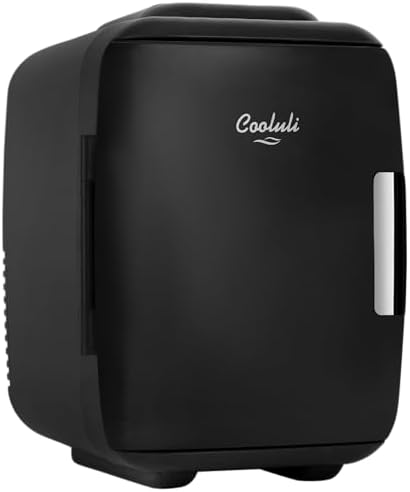 Cooluli Mini Fridge for Bedroom - Car, Office Desk & Dorm Room - Portable 4L/6 Can Electric Plug In Cooler & Warmer for Food, Drinks, Skincare Beauty & Makeup - 12v AC/DC & Exclusive USB Option, Black by CooluliPortableMultipurposeMiniFridges