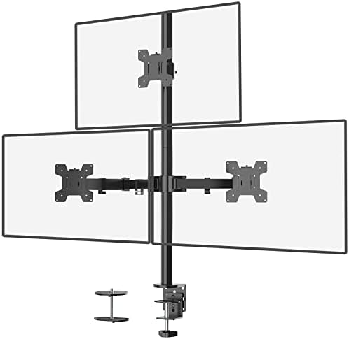 WALI Tall Triple Monitor Mount for 13-27 inch Computer Screens, up to 22lbs by WALI