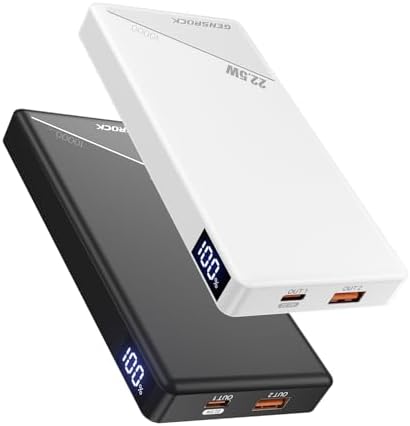 GENSROCK 2-Pack Portable Charger Power Bank 10000mAh, Slim Power Bank by GENSROCK