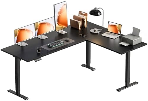 OffiGo 63 Inch Reversible L Shaped Electric Standing Desk, Black by OfficeGo-ForHomeOfficeWork