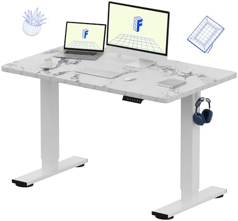FLEXISPOT EN1 48"x30" One-Piece Standing Desk, Marble Gray by Unknown