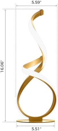 2 Pack Gold Cool Table Lamps, LED Spiral Desk Lights, Dimmable - Image 2