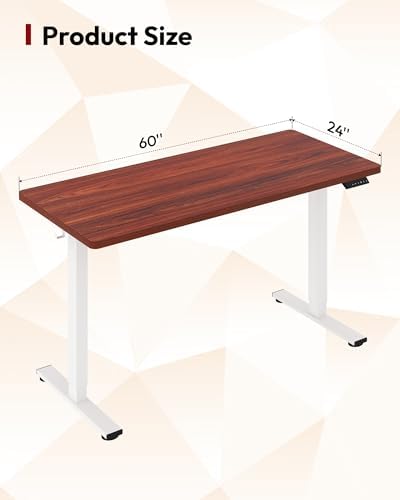 SANODESK One-Piece 1'' Thick Height Adjustable Standing Desk 60''x24'' - Image 2