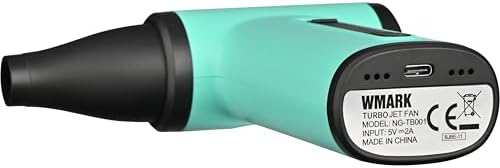 WMARK Electric Adjustable Turbo Jet Fan Compressed Air Duster - 130000 RPM Brushless Motor Mini Blower, 33m/s Max Wind Speed for Computer, Workshop, Home, Outdoor & Car, NG-TB001 (Blue) - Image 2