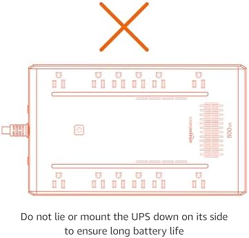 Amazon Basics UPS Battery Backup & Surge Protector, 800VA/450W, 12 Outlets, Standby Uninterruptible Power Supply, Compact, Black - Image 5
