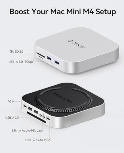 ORICO 8-in-1 Mac mini M4 Dock Compatible with Mac mini M6,M5 Pro,M4/M4 Pro - Image 2