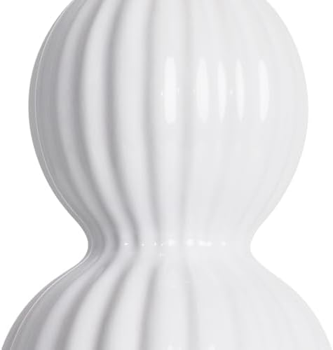 28" White Ceramic Table Lamps Set of 2, Modern Bedside Lamps for Night Stands, Triple Gourd Table Lamp for Living Room End Table or Bedroom Nightstand (2 LED Bulbs Included) - Image 5