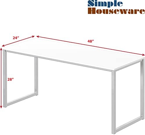 SHW Mission 48-Inch Home Office Computer Desk, White - Image 3