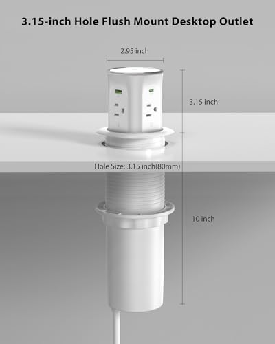 Motorized Pop Up Countertop Outlet with 45W USB C Charging Station - Image 6