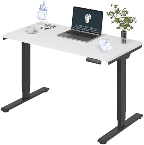 FLEXISPOT E6 3-Stage Dual Motor Electric Standing Desk 48 x 24 Sit Stand Up Desk, Holds 220 lbs, Adjustable Height w/Memory Presets, One-Piece White Desktop & Black Frame, Ships in 2 Boxes by Unknown