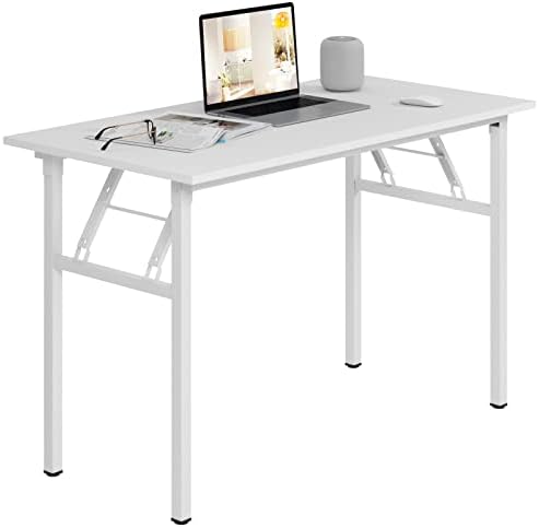 Need Office Computer Desk 47.2x23.6 in Sturdy Folding Laptop Table White by Need