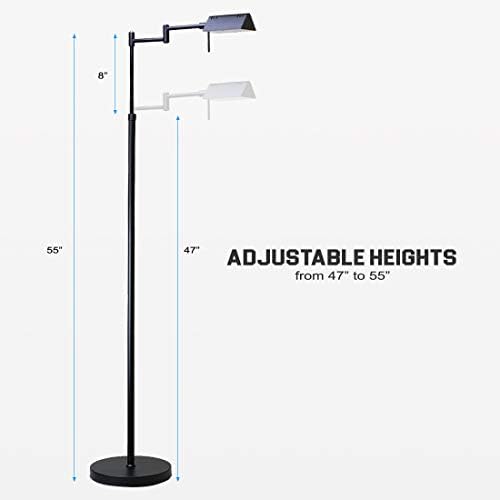 O'Bright Brook Adjustable Dimmable LED Pharmacy Floor Lamp, Black - Image 6