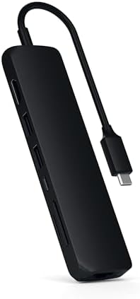 Satechi USB C Hub Multiport Adapter with 4K HDMI, 60W USB C PD Charging, 2X USB-A, Ethernet, Micro/SD Card Readers, for MacBook, Windows - Black by Satechi