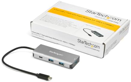 StarTech 4-Port USB-C Hub 10Gbps with 100W PD, TAA, Portable (HB31C3A1CPD3) - Image 6
