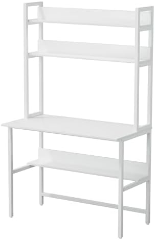 Aquzee 40 Inch Desk with Hutch, Computer Desk with Shelves - Image 7