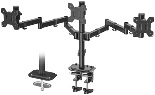 Suptek Triple LED LCD Monitor Desk Mount Heavy Duty Fully Adjustable Stand for 3 / Three Screens up to 27 inch (MD6463) by suptek
