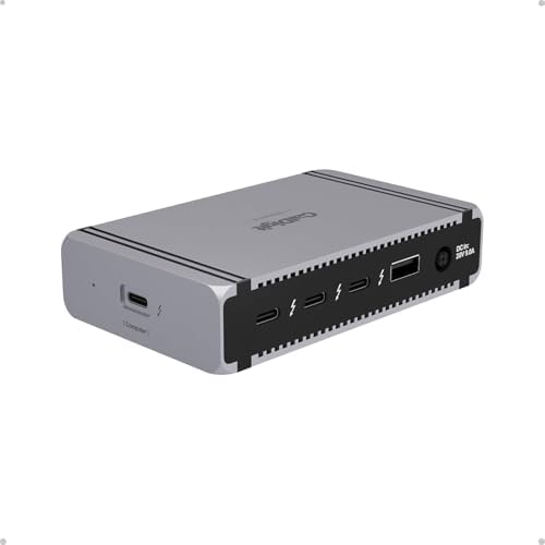 CalDigit E5 - Thunderbolt 5 Element 5 Hub - 9 Ports, 4 x Thunderbolt 5/USB4 v2, 3 x USB-A & 2 x USB-C 10Gb/s, Single 8K, Dual 6K/8K, or Two 4K@240Hz Displays, 90W Charging, 0.8m Cable 180W PSU - Image 2