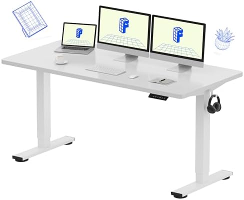 FLEXISPOT EN1 60"x24" One-Piece Standing Desk, White by Unknown